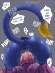 ambiguous_gender ambiguous_penetrated anal anal_penetration animal_genitalia animal_penis balls bestiality blue_body blue_fur bodily_fluids contact_onomatopoeia dialogue domestic_cat duo english_text equine_genitalia equine_penis felid feline felis feral forkat_bau fur genital_fluids genitals hi_res humanoid humanoid_on_feral impact_onomatopoeia league_of_legends low-angle_view male male/ambiguous male_penetrating male_penetrating_ambiguous mammal markings medial_ring motion_lines onomatopoeia penetration penile penile_penetration penis penis_in_ass plap purple_body purple_skin riot_games sex shaded signature simple_background soraka sound_effects speech_bubble tail tencent text thrusting yuumi_(lol)