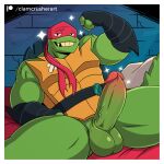 anthro balls clamcrusher erection flexing genitals humanoid_genitalia humanoid_penis looking_at_viewer male penis raphael_(tmnt) reptile rise_of_the_teenage_mutant_ninja_turtles scalie solo teenage_mutant_ninja_turtles turtle