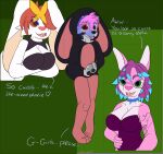 absurd_res anthro blue_body blue_fur blush breasts brown_ears canid canine canis cinderace clothed clothing comic demon digital_drawing_(artwork) digital_media_(artwork) dragon embarrassed embarrassed_male english_text eyewear female flirting fur generation_4_pokemon generation_8_pokemon glasses grey_body grey_fur group hair hi_res horn hybrid kigurumi lagomorph leporid lopunny male mammal mythological_creature mythological_scalie mythology nintendo onesie open_mouth pink_body pink_fur pink_hair pink_nose pokemon pokemon_(species) rabbit red_hair scalie signature simple_background smile standing tail teasing text text_with_heart trio wearing_glasses white_body white_fur wolf zetsu_(zetsuyoshi) zetsuyoshi
