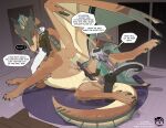 absurd_res animal_genitalia anthro anthro_on_feral anthro_penetrating anthro_penetrating_feral avian beak bestiality big_penis bird bottomless bottomless_anthro bottomless_male brown_body brown_scales butt claws clothed clothing dialogue dragon english_text erection fellatio female feral feral_penetrated fin foreskin genital_slit genitals group head_fin hi_res hoodie hoodie_only horn inside intraspecies intraspecies_bestiality larger_female larger_penetrated male male/male membrane_(anatomy) membranous_wings mythological_creature mythological_scalie mythology napoleon_(underscore-b) newt_(underscore-b) oral penetration penguin penile penis raining scales scalie sex shirt shirt_only size_difference small_dom_big_sub small_top_big_bottom smaller_anthro submissive submissive_feral t-shirt t-shirt_only tail tail_tuft text toe_claws tongue tongue_out topwear topwear_only trio tuft underscore_b wings