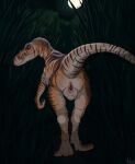  2021 animal_genitalia antlered bodily_fluids butt cloaca dinosaur dromaeosaurid female feral genital_fluids genitals nude presenting presenting_cloaca presenting_hindquarters raised_tail reptile scalie solo theropod velociraptor 