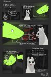 absurd_res ambiguous_gender anthro asmallotter black_eyes comic comic_panel dialogue duo feral gameplay_mechanics gastropod green_body green_lizard_(rain_world) hi_res inside knocking lizard lizard_(rain_world) map mollusk predator/prey rain_world reptile scalie slug slugcat speech_bubble survivor_(rain_world) underground videocult white_body white_eyes