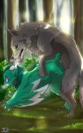  breeding_mount canid canine canis dominant dominant_male dragon duo female feral feralkuro forced forest gliderebe hi_res humping knot male male/female mammal molestation plant rape size_difference smaller_female tree wolf 