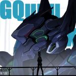  1girl absurdres artist_name character_name commentary_request conch_(gundam) funnels_(gundam) gfred gundam gundam_gquuuuuux hangar highres machinery mecha military_uniform mobile_suit natsukaze_shigure nyaan_(gundam_gquuuuuux) pet qr_code robot science_fiction signature spoilers upper_body walker_(robot) watermark zeon 