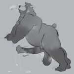  absurd_res animal_genitalia animal_penis anthro balls bear belly bent_over big_balls big_penis bodily_fluids double_chin dripping equine_genitalia equine_penis genital_fluids genitals grey_background hi_res male mammal medial_ring minedoo nude_anthro nude_male overweight overweight_anthro overweight_male penis precum precum_drip saggy_balls simple_background solo thick_thighs throbbing throbbing_penis 