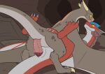 2d_animation ahatas animal_genitalia animated bodily_fluids broken_horn burn_scar cave claws cloaca cloaca_juice cloaca_juice_on_penis cloacal cloacal_penetration cowgirl_position dragon duo elizabeth_(ahatas) female female_on_top female_penetrated feral flapping_wings frame_by_frame frill_(anatomy) from_front_position genital_fluids genitals grey_body hi_res horn intraspecies male male/female male_on_bottom male_penetrating mythological_creature mythological_scalie mythology on_bottom on_top penetration penile penile_penetration penis red_body scalie scar sex smile spots taslin_(character) wings yellow_eyes