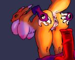 animal_dildo animal_genitalia animal_sex_toy anthro anus areola bandai_namco bent_over big_areola big_breasts big_butt big_nipples breasts butt canid canine digimon digimon_(species) digital_media_(artwork) dildo equine_dildo erect_nipples female fur genitals hair hanging_breasts huge_breasts looking_at_viewer looking_back mammal montgomery_glands moody_lighting narrowed_eyes nipples nude ppmp presenting presenting_anus presenting_hindquarters presenting_pussy pussy renamon sex_toy simple_background solo spreading tail thick_thighs white_body white_fur wide_hips