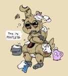 2025 animatronic annoyed anthro bathing belly black_sclera brown_body brown_fur brush bucket cloth container crossed_arms dialogue digital_media_(artwork) disembodied_hand five_nights_at_freddy&#039;s five_nights_at_freddy&#039;s_3 frown fur hairbrush hi_res lagomorph leporid machine male mammal pawplants rabbit robot scottgames scrubbing simple_background sitting slightly_chubby slightly_chubby_anthro slightly_chubby_male soap soap_bubbles solo_focus speech_bubble springtrap_(fnaf) tail tan_background teeth