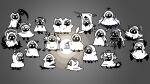  6+girls absurdres afei_(sfma3248) ahoge animal_costume animal_ears animal_hood beret bird cecilia_immergreen ceres_fauna chef_hat cloak crow demon_horns elizabeth_rose_bloodflame everyone flower fuwawa_abyssgard gawr_gura gem_hair_ornament gigi_murin greatsword grey_background greyscale ground_pound hair_flower hair_intakes hair_ornament hakos_baelz halo hat highres holding holding_lantern holding_scythe holoadvent holocouncil holojustice hololive hololive_english holomyth holopromise hood hood_up hooded_cloak horns irys_(hololive) koseki_bijou lantern limiter_(tsukumo_sana) long_hair mechanical_halo mococo_abyssgard monochrome mori_calliope mouse_ears mousetrap multicolored_hair multiple_girls mumei_(song)_(hololive) nanashi_mumei nerissa_ravencroft ninomae_ina&#039;nis ouro_kronii planet_hair_ornament raora_panthera scythe shared_clothes shark_costume shark_hood shiori_novella sword tail takanashi_kiara tentacles tree_horns tsukumo_sana twintails two-tone_hair virtual_youtuber watson_amelia weapon winding_key 