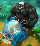 2022 3_eyes 5_fingers 5_toes abs balls beard big_dom_small_sub black_arms black_body black_chest black_feet black_fingers black_hands black_head black_legs black_nipples black_penis black_skin blue_arms blue_balls blue_body blue_chest blue_feet blue_fingers blue_hands blue_head blue_legs blue_nipples blue_penis blue_toes bodily_fluids cum cum_in_mouth cum_inflation cum_inside cum_on_balls cum_on_chest cum_on_ground cum_on_hand cum_on_penis dominant erection excessive_cum excessive_genital_fluids facial_hair feet fingers friendly_unit93 genital_fluids genitals goo_creature hair hi_res humanoid inflation lactating male male/male male_humanoid multi_eye muscular muscular_humanoid nipples oral oral_penetration orc orgasm pecs penetration penile penile_penetration penis penis_on_belly penis_on_face pointy_ears size_difference toes translucent translucent_body tusks white_beard white_eyes white_facial_hair white_hair
