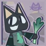 ambiguous_gender anthro black_body clothed clothing digital_media_(artwork) doko_demo_issho domestic_cat felid feline felis hatsune_miku_(cosplay) kuro_(doko_demo_issho) male_(lore) mammal p1xelcat playstation solo sony_corporation sony_interactive_entertainment vocaloid
