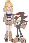  1girl animal_print belt blonde_hair blue_eyes hedgehog highres leopard_print long_hair looking_at_viewer maria_robotnik miniskirt shadow_the_hedgehog shyu_1014 skirt sonic_(series) sonic_speed_simulator 