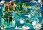  beach bridge building city cloud cool_colored crater desert forest highres hoenn_map in-universe_location kawaguchi_youhei lava map mountain nature no_humans ocean official_art pokemon pokemon_oras rock smoke space_shuttle spacecraft storm third-party_source tree volcano water waterfall 