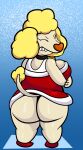  2021 absurd_res anthro arms_under_breasts big_breasts big_butt blonde_hair blue_background breasts butt canid canine canis catdog_(series) christmas christmas_clothing cleavage clothed clothing collar curvy_figure digital_media_(artwork) domestic_dog dress female fur hair hi_res holidays horizontal_pupils huge_butt looking_at_viewer looking_back mammal nickelodeon poodle pupils short_hair shriek_dubois simple_background snow snowing solo someth1ngoranother standing tan_body tan_fur teeth thick_thighs voluptuous wide_hips 