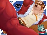  absurd_res animal_humanoid anthro ayasakiace bulge chubby_anthro chubby_male clothed clothing cookboss88 fully_clothed hair hi_res humanoid male male/male mammal mammal_humanoid pinup pose sexy_santa slightly_chubby solo ursid ursid_humanoid youtuber 