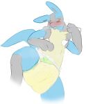  anthro blush bodily_fluids butt canid canine diaper erection genital_fluids hardscales hi_res lucario male mammal nintendo padded padding peeing pok&eacute;mon pok&eacute;mon_(species) soggy_diaper solo urine video_games wet wet_diaper wetting wetting_diaper 