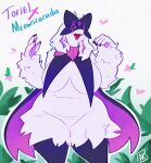 absurd_res anthro arm_tuft belly big_breasts biped black_body black_fur black_nails bovid breast_curtains breasts caprine character_name colored_nails covered_nipples cute_fangs darkriallet ears_down english_text eyelashes facial_markings fangs featureless_crotch female female_anthro floppy_ears flower frill_(anatomy) front_view fur fusion generation_9_pokemon goat grass half-closed_eyes head_markings hi_res horn huge_breasts leg_tuft long_ears looking_at_viewer lop_ears mammal markings mask mask_(marking) mature_anthro mature_female meowscarada multicolored_body multicolored_fur nails narrowed_eyes navel neck_frill nintendo nude open_mouth open_smile petals pivoted_ears plant pokemon pokemon_(species) pose pupils purple_inner_ear red_eyes scarf signature slightly_chubby slightly_chubby_anthro slightly_chubby_female smile smiling_at_viewer solo standing teeth text thick_thighs thigh_tuft tongue toriel tuft two_tone_body two_tone_fur undertale_(series) white_body white_fur wide_hipped_anthro wide_hipped_female wide_hips