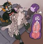 2_penises abdominal_bulge andromorph animal_genitalia anthro arms_tied ball_gag balls balls_deep bdsm blindfold bodily_fluids bound bridge_piercing canid canine clouded_leopard collar crotch_fins cum cum_in_uterus cum_in_vagina cum_inside diphallism dominant dominant_intersex double_knotting double_penetration double_vaginal duo ear_fins ejaculation facial_piercing felid fin fish fox frenum_piercing gag genital_fluids genital_piercing genitals harness hi_res hybrid impregnation internal internal_vaginal intersex intersex/male knot knotted_penis knotting male mammal marine markings multi_genitalia multi_penis nose_piercing on_bottom on_top orange_markings ovum pantherine penetration penis penis_piercing piercing power_bottom purple_flesh reverse_cowgirl_position rick_marks service_top sex shark shark_tail sheath shiloh_(shilohh) sperm_cell strayserval submissive submissive_male uterus vaginal vaginal_penetration