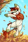  2022 absurd_res asian_mythology autumn autumn_blaze_(mlp) brown_mane chinese_mythology cloven_hooves dipstick_ears east_asian_mythology eyebrows fangs female feral friendship_is_magic fur green_body green_hooves green_scales hi_res hooves horn kirin leaf mammal mane multicolored_ears my_little_pony mythology open_mouth open_smile outside plant rocket-lawnchair scales skoon sky smile solo tree 