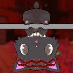 accessory ambiguous_gender anthro black_body black_fur chibi felid feline fur gymnastics hanging_upside_down headband jewelpet jewelry mammal microsoft minecraft mojang necklace neth_(skittlesvt) nether pawpads sanrio sega_fave skittlesvt solo tail upside_down xbox_game_studios