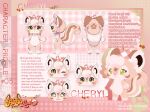  1girl :3 animal_ears animal_feet animal_hands bandana cheryl_(fluffy_land) chibi chibi_only chibikemo commentary digitigrade ear_tufts english_commentary english_text fluffy fluffy_land furry furry_female goodsmile_company green_eyes heart heart_in_eye kikugawa_ru multiple_views official_art red_bandana reference_sheet second-party_source short_hair squirrel_ears squirrel_girl squirrel_tail symbol_in_eye tail 