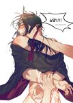  2boys ahoge arms_behind_back ass bare_shoulders bite_mark black_hair black_hanfu blood blood_on_face blush bottomless bound bound_wrists chinese_clothes clenched_teeth crying crying_with_eyes_open cum cum_on_ass cum_on_body cum_on_male english_text hair_down hair_ribbon half_updo hand_in_another&#039;s_hair hand_on_another&#039;s_neck hanfu hickey highres holding_another&#039;s_wrist implied_sex jujeop korean_text long_hair looking_at_viewer looking_back male_focus messy_hair modao_zushi multiple_boys off_shoulder official_alternate_hairstyle open_clothes open_robe parted_lips pov pov_hands red_eyes red_ribbon restrained ribbon robe saliva scratches sex sex_from_behind sidelocks simple_background solo_focus speech_bubble sweat tears teeth trembling wei_wuxian wei_wuxian_(yiling_laozu) white_background wide_sleeves yaoi 