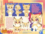  1girl animal_ears animal_feet animal_hands cat_ears cat_girl cat_tail chibi chibi_only chibikemo commentary digitigrade ear_tufts english_commentary english_text felice_(fluffy_land) fluffy_land furry furry_female goodsmile_company kikugawa_ru lynx multiple_views official_art open_mouth red_eyes reference_sheet second-party_source short_tail slit_pupils tail 