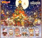 3boys 3girls anael_(fluffy_land) androgynous animal_ears animal_feet animal_hands bay_(fluffy_land) caesar_(fluffy_land) cat_ears cat_girl cat_tail cheryl_(fluffy_land) chibi chibi_only chibikemo christmas christmas_tree commentary crossdressing crossdressing_(mtf) digitigrade earmuffs earrings english_commentary felice_(fluffy_land) fluffy_land fox_boy fox_ears fox_tail furry furry_female furry_male hat heterochromia holding holding_hands holding_phone horns jewelry kikugawa_ru lynx multiple_boys multiple_girls official_alternate_costume official_art outdoors pawpads phone plaid_clothes plaid_skirt rabbit_ears rabbit_girl rabbit_tail reindeer river_(fluffy_land) rudolph_the_red_nosed_reindeer scarf second-party_source selfie sentient_stuffed_toy single_earring skirt snow snow_leopard_boy snow_leopard_ears snow_leopard_tail squirrel_ears squirrel_girl squirrel_tail tail trap wolf_boy wolf_ears wolf_tail 