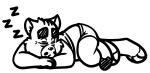  2021 anthro clothing domestic_cat eyes_closed felid feline felis lying male mammal neenya shirt simple_background sleeping slightly_chubby solo topwear underwear white_background 