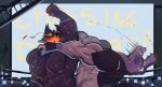 anthro barazoku blood bodily_fluids breath canid canine canis clothing dinosaur dominant dominant_male duo face_punch fangs fight fighting_pose fighting_ring gloves handwear hi_res humiliation injuries king_of_dinosaurs male male/male male_on_bottom male_on_top mammal mask mature_anthro mature_male muscular muscular_anthro muscular_male nosebleed on_bottom on_top panting pinumontbalou pose prehistoric_species punch raised_arm reptile saliva saliva_string scalie sports_mask sportswear submissive submissive_male sweat tears tears_of_pain teeth theropod tyrannosaurid tyrannosauroid tyrannosaurus tyrannosaurus_rex wolf wounded wrestler wrestling wrestling_mask wrestling_outfit