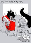 2023 absurd_res animal_humanoid bare_chest bare_chested breath canid canid_humanoid canine canine_humanoid canis clothed clothed_male clothed_sex clothing crossgender dry_humping duo fairy_tales female femboy from_behind_position frottage frottage_through_clothing gag gagged gagging helfyr hi_res human humanoid kinktober little_red_riding_hood little_red_riding_hood_(copyright) looking_pleasured male male/female male/male mammal mammal_humanoid muzzle_(object) muzzled nobodick penile penises_touching pleasured_male pubes sex wolf wolf_humanoid