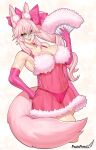 2025 accessory animal_humanoid armwear big_breasts bow_ribbon breasts camel_toe canid canid_humanoid canine canine_humanoid clothing elbow_gloves eyewear fate_(series) female fox_humanoid glasses gloves hair hair_accessory hair_bow hair_ribbon hand_fan hand_on_hip handwear hi_res humanoid inner_ear_fluff koyanskaya_(fate) mammal mammal_humanoid navel nightgown panties pashapencil pink_hair ribbons solo translucent translucent_clothing tuft type-moon underwear