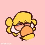 alex_(alelander) animal_genitalia animated anthro bean0tastic beanie_(bean0tastic) big_penis blonde_hair blush bodily_fluids bovid caprine deep_throat duo fellatio femboy fluffy_ears fur genitals hair hi_res knot male male/male mammal oral oral_penetration penetration penile penis pink_eyes sex sheath sheep sucking sweat wet yellow_body yellow_fur