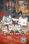  1other 2girls 5boys absurdres androgynous animal_ears animal_feet animal_hands baby bow bowtie brother_and_sister brothers caesar_(fluffy_land) calendar_(medium) candle carrying carrying_baby carrying_person character_request chibi chibi_only chibikemo child commentary digitigrade dress dyana_(fluffy_land) english_commentary family father_and_daughter father_and_son fluffy_land furry furry_female furry_male guest_art hair_bow harukui highres indoors multiple_boys multiple_girls necktie no_eyes official_art one_eye_closed painting_(object) pawpads picture_frame second-party_source siblings sisters suit tail twins vest wolf_boy wolf_ears wolf_girl wolf_tail 