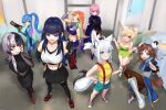  6+girls ;d animal_ears ass black_dress black_gloves black_hair black_leotard black_lips black_skirt black_thighhighs blonde_hair blue_bodysuit blue_dress blue_eyes blue_hair blue_shorts bodysuit boots bracelet braid breasts brown_eyes brown_hair brown_pantyhose bun_cover cahryos china_dress chinese_clothes chun-li cleavage clenched_hand cloak closed_mouth colored_inner_hair commentary commission cosplay crop_top dc_comics denim denim_shorts dog_girl dog_tail double_bun dress fairy_wings final_fantasy final_fantasy_vii fox_ears fox_girl fox_tail gloves green_dress green_eyes grey_hair gun hair_bun hand_on_own_face hand_up highleg highleg_leotard highres holding holding_gun holding_poke_ball holding_weapon hololive hololive_english hoshimachi_suisei hotel_transylvania indoors inugami_korone jewelry large_breasts leotard long_hair looking_at_viewer low_twin_braids mavis_dracula mavis_dracula_(cosplay) medium_breasts metroid misty_(pokemon) misty_(pokemon)_(cosplay) momosuzu_nene mori_calliope multicolored_hair multiple_girls navel one_eye_closed one_side_up open_mouth orange_hair ouro_kronii pantyhose pink_eyes pink_hair poke_ball pokemon pokemon_(anime) pokemon_(classic_anime) ponytail purple_boots purple_cloak purple_skirt raven_(dc) raven_(dc)_(cosplay) red_boots red_shoes samus_aran samus_aran_(cosplay) shiori_novella shirakami_fubuki shoes short_dress shorts skirt smile sneakers spiked_bracelet spikes split-color_hair standing standing_on_one_leg starfire starfire_(cosplay) street_fighter striped_clothes striped_pantyhose suspender_shorts suspender_skirt suspenders tail takanashi_kiara tank_top teen_titans thighhighs tifa_lockhart tifa_lockhart_(cosplay) tinker_bell_(disney) tinker_bell_(disney)_(cosplay) twin_braids two-tone_hair v vambraces virtual_youtuber walt_disney&#039;s_peter_pan weapon white_tank_top wings yellow_eyes yellow_tank_top zero_suit 