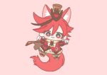  1girl androgynous animal_ear_fluff animal_ears animal_shoes ascot boots bow bow_skirt brooch brown_ascot brown_hair brown_hat brown_sleeves chibi chocolate closed_mouth coat cure_chocolat diamond_earrings dog_ears dog_girl dog_tail dot_nose dripping earrings extra_ears eyelashes food-themed_clothes fur-trimmed_boots fur-trimmed_shirt fur_trim gloves hair_between_eyes happy hat heart heart_print ichigo_usuhana jewelry juliet_sleeves kenjou_akira kirakira_precure_a_la_mode knee_boots large_tail light_blush long_sleeves magical_girl mini_hat mini_top_hat miniskirt multicolored_hair outstretched_arms pink_bag pleated_skirt precure puffy_sleeves red_background red_boots red_bow red_coat red_eyes red_shorts red_sleeves red_theme shirt shorts shorts_under_skirt simple_background skirt smile solo streaked_hair swept_bangs tail tareme top_hat two-tone_ascot two-tone_bag two-tone_hair two-tone_sleeves vertical-striped_sleeves waist_bag white_gloves white_shirt white_wrist_cuffs wrist_cuffs yellow_ascot yellow_bag yellow_skirt 
