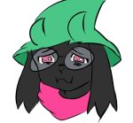  anthro black_body blackpatapon bovid caprine clothing deltarune goat hat headgear headwear horn male male/male mammal ralsei sad scarf simple_background simple_coloring solo undertale_(series) video_games wizard_hat 