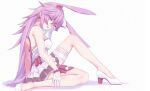  1girl :d animal_ears bangs dress fox_ears full_body gloves hat high_heels honkai_(series) honkai_impact_3rd legs long_hair nurse nurse_cap open_mouth pink_hair purple_eyes simple_background sleeveless sleeveless_dress smile solo white_background white_dress white_footwear white_gloves yae_sakura yae_sakura_(gyakushinn_miko) zaitou_(jiangyc) 