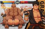  2boys abs anal anal_hair anus ass bald bandaged_foot bandages bar_censor bara black_hair blush censored clothed_male_nude_male clothed_sex cum cum_pool cumdrip dark-skinned_male dark_skin dougi dungeon_and_fighter english_text facial_hair fighter_(dungeon_and_fighter) fighting_stance forked_eyebrows full_body gameplay_mechanics goatee grappler_(dungeon_and_fighter) highres interracial large_pectorals leg_hair male_fighter_(dungeon_and_fighter) male_focus mating_press mature_male multiple_boys muscular muscular_male nude overflow pectoral_cleavage pectorals scar scar_on_cheek scar_on_chest scar_on_face scar_on_nose sex short_hair slap_mark spanked sweat sweatdrop thick_eyebrows thick_thighs thighs trembling upper_body vert_cypres yaoi 