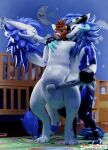 3d_(artwork) absurd_res ageplay animate_inanimate anthro blue_body blue_eyes blue_fur clothed clothing deer diaper diaper_creature diaper_fetish digital_media_(artwork) fur gag group hair hi_res hitachi_magic_wand horn huge_filesize infantilism keralis_(thatstupiddragon) latex male male/male mammal mythological_creature mythological_scalie mythology new_world_deer pacifier pacifier_gag reindeer roleplay scalie sex_toy snubby snubbyarts tail tight_clothing trio vibrator wand_vibrator wearing_diaper white_body white_fur wickerbeast