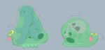 1_eye 2022 abdominal_bulge ambiguous_gender amoeba_(organism) antennae_(anatomy) belly big_belly blue_body bone bones_in_stomach da~blueguy duo fatal_vore feral green_body hi_res huge_belly humanoid lying male nickelodeon on_back sequence short_tail simple_background skull soft_vore spongebob_squarepants spot_(spongebob) tail tail_motion tailwag tongue tongue_out translucent translucent_body vore