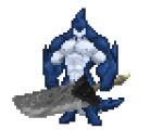  abs alpha_channel anthro biceps digital_media_(artwork) fish greatsword hi_res male marine muscular muscular_anthro muscular_male nipples nude pecs pixel_(artwork) quada_platt shark simple_background solo transparent_background video_games weapon white_body zachsroom 