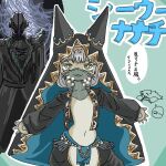 1:1 2025 ambiguous_gender anthro armor black_armor black_clothing black_coat black_suit black_topwear blue_clothing bondrewd bottomwear brown_body brown_fur claws clothed clothing coat cosplay crossover crossover_cosplay eyebrows female feral finger_claws flat_chested fur furgonomic_headwear furgonomics gold_(metal) gold_jewelry grey_hair group hair harem_outfit headdress hi_res hood human itidesu_zoe japanese_text jewelry kerchief lagomorph loincloth looking_at_viewer made_in_abyss male mammal mask missing_eye mitty monster multicolored_body multicolored_fur nanachi narehate navel neckerchief neckwear open_clothing open_mouth open_smile open_topwear portrait pose puffy_pants puffy_sleeves simple_background smile solo_focus speech_bubble suit tan_body tan_fur tassels text three-quarter_portrait topwear translation_request trio veil wearing_mask whiskers white_eyebrows wide_hips yellow_eyes