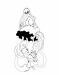 anthro arthropod ball_suck balls big_balls big_breasts big_penis blush bodily_fluids breasts cnidarian cum duo fellatio female genital_fluids genitals hollow_knight huge_balls huge_penis humanoid hyper hyper_balls hyper_genitalia hyper_penis jellyfish male male/female marine medusozoan monomon_the_teacher_(hollow_knight) oral osakana2gou penile penis sex sucking team_cherry tentacle_suck tentacles the_knight_(hollow_knight) vessel_(species)