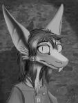  2022 anthro clothed clothing female fur greyscale hi_res kassen_akoll mammal monochrome out-of-placers portrait solo tersethra webcomic webcomic_character yinglet 