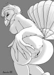  absurd_res avian bent_over bird butt butt_grab feather_hands feathered_tail feathers female galliform genitals hand_on_butt hi_res looking_at_viewer neck_tuft phasianid presenting presenting_pussy pussy seductive solo soovka spread_pussy spreading standing tuft turkey 