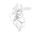  after_vore annoyed belly big_hair bodily_fluids breasts clothing deep_navel english_text featureless_breasts featureless_crotch female front_view greyscale grindavikbydaylight hair headgear headgear_only headwear headwear_only hi_res holding_butt huge_hips huge_thighs humanoid humanoid_pointy_ears imp levitation looking_at_butt looking_at_own_butt looking_at_self looking_back_at_self love_handles medium_breasts midna monochrome mostly_nude narrowed_eyes navel nintendo overweight overweight_female overweight_humanoid short_stack simple_background solo sweat text the_legend_of_zelda thick_thighs thought_bubble three-quarter_view twili twilight_princess video_games vore weight_gain wide_hips 