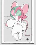  anthro big_breasts big_butt breasts butt cellphone female hi_res holding_cellphone holding_object holding_phone huge_breasts huge_butt looking_at_viewer looking_back looking_back_at_viewer mammal mouse murid murine phone reflection rodent selfie solo tansau 