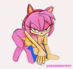  2022 absurd_res amy_rose anthro bodily_fluids breasts colored cum degener4te eulipotyphlan fellatio female fur gag genital_fluids genitals green_eyes hedgehog hi_res looking_at_viewer male male/female mammal nipples nude oral penile penis pink_body pink_fur sega sex signature sonic_the_hedgehog sonic_the_hedgehog_(series) 