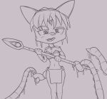  angry bottomwear canid canine clothing female fox goo_(disambiguation) hi_res krystal krystal&#039;s_staff line_art loincloth mammal milaneezy monochrome nintendo solo star_fox tentacles video_games 